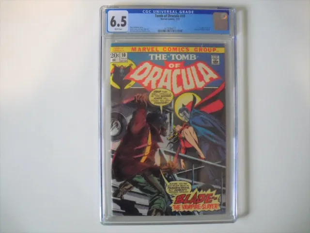 TOMB OF DRACULA #10 key 1ST appearance of  BLADE Marvel1973 CGC 6.5 white pages 