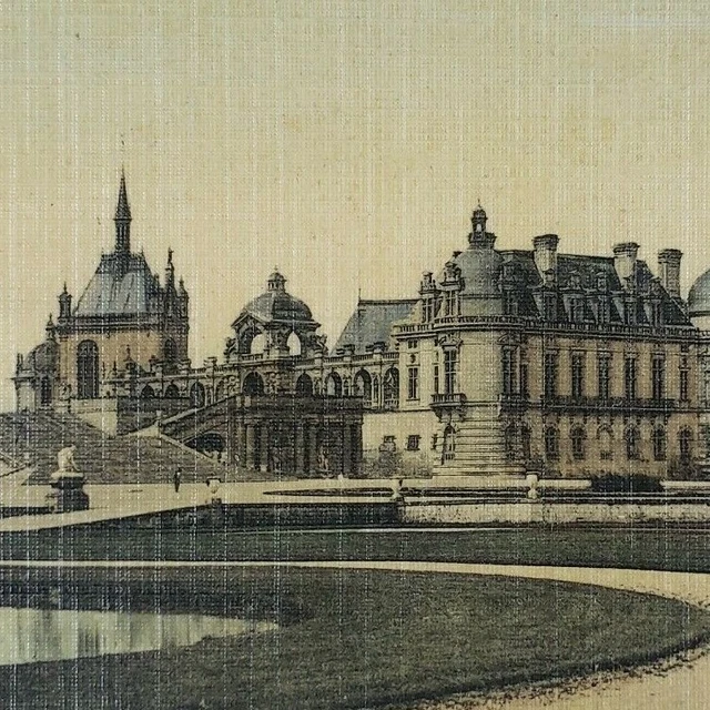 France Château de Chantilly Oise Petit Grand Northeast Facade Linen Postcard H26