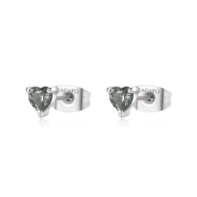 S'Agapõ Orecchini Donna A Lobo In Acciaio 316L, Cuore Con Scritta Love E Cristallo, Pretty SPE22
