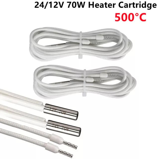 Heating Tube 6*20mm 12V 24V 70W Ceramic Cartridge Heater 1M For Mk8 Cr10 Ender 3