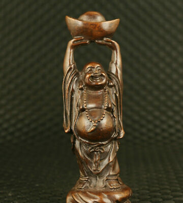 Chinese old bronze hand casting blessing buddha statue figure Collection gift