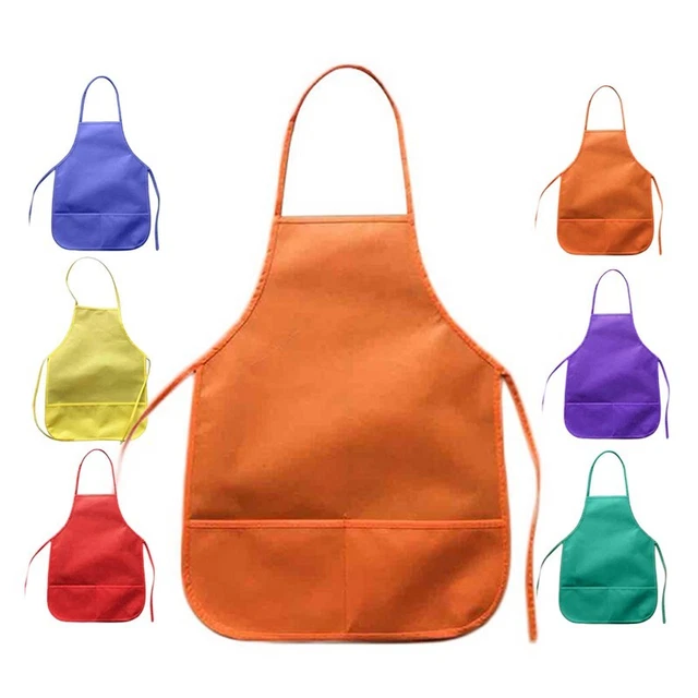 CHICHUMID 12 Pcs Tablier de Peinture pour Enfant en Tissu Non Tissé Imperméable pour Activités de Peinture Artistique et Cuisine