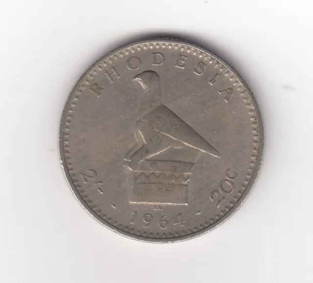 Rhodesia, 2 Shillings 20 Cents 1964, Copper-Nickel, KM #3, XF+