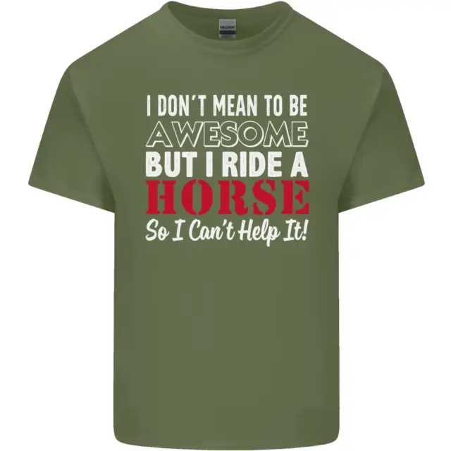 T-shirt top da uomo in cotone I Dont Mean to Be I Ride a Horse 5