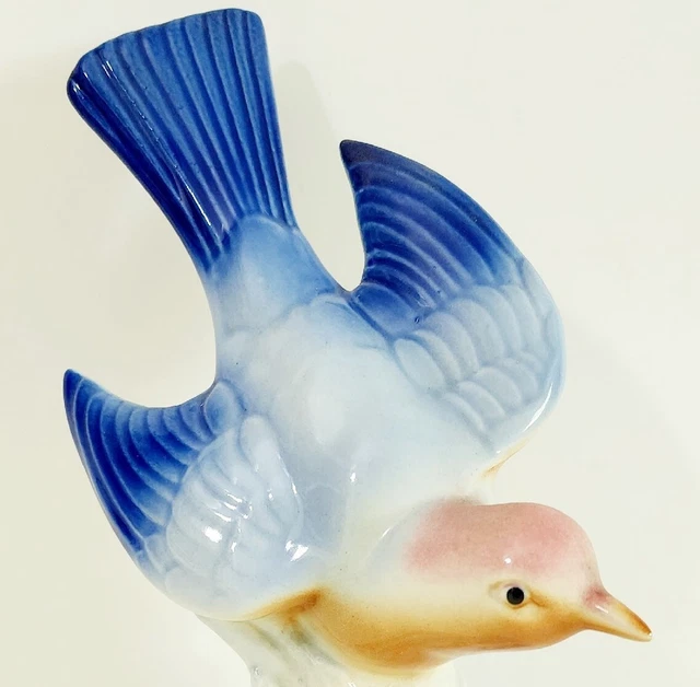 Blue Bird Ceramic Hand Painted Fine Pottery Japan Vintage 1970s 8.5" HGS2E