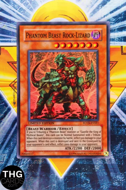 Phantom Beast Rock Lizard FOTB-ENSE1 Super Rare Yugioh Card