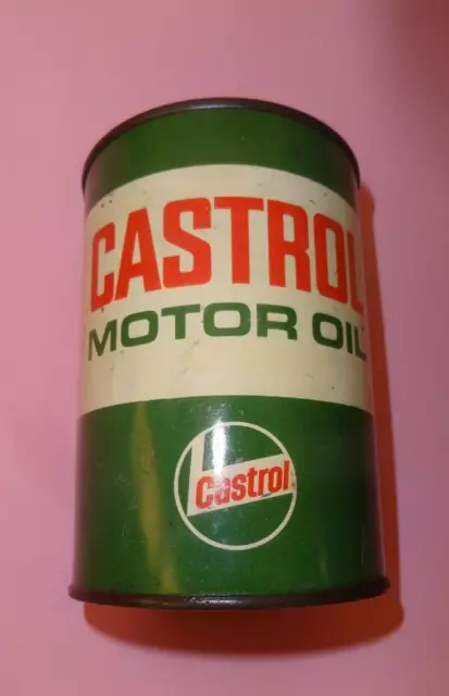 VTG CASTROL MOTOR OIL TIN METAL CAN PETROL STATION AUTOMOTIVE LUBRICANTS 1960's