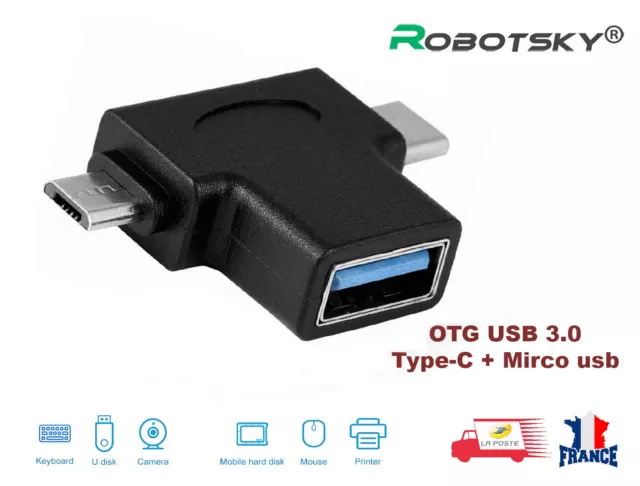 2X New Usb C 3.1 Type C Femelle Vers Usb 3.0 Type A Adaptateur De ₣