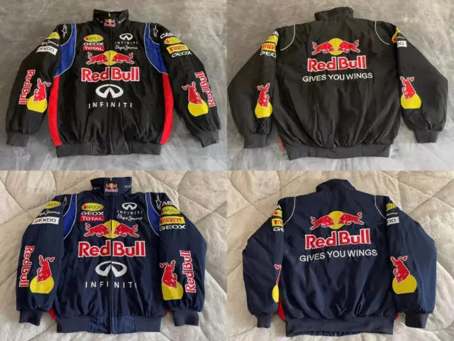 Adults F1 Team Racing Red Bull Jacket Embroidery Cotton Padded