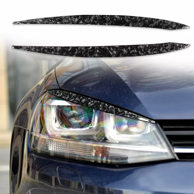For VW Golf 7 GTI GTD R MK7 Forged Carbon Fiber Headlight Eyebrow Eyelids Cover