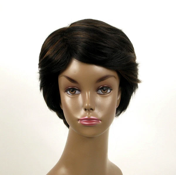 Perruque Afro Femme Cheveux Naturels Noir/cuivré KITTY 04/1b30 - Bonnet Moyen