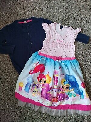 Girls Shimmer Shine outfit George dress and TU cardigan 4-5 years