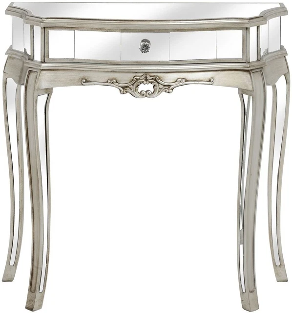 Argent Mirrored 1 Drawer Dressing Console Table Bedroom Champagne Silver