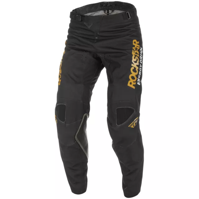 Fly Racing MX 2022 Kinetic Rockstar Black/Gold Motocross Bike Riding Pants 2