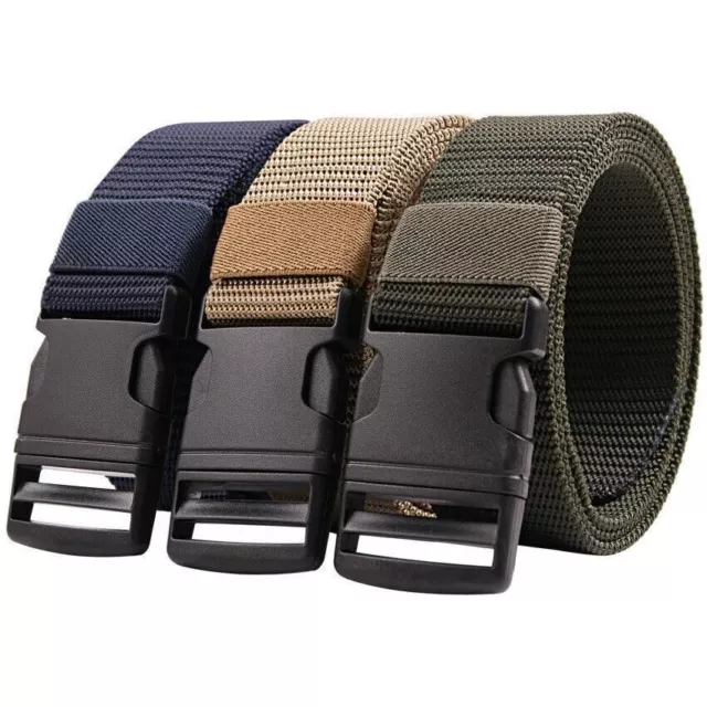 Quick Release Work Buckle Tactical Men Army Webbing Nylon Military Waist Belt