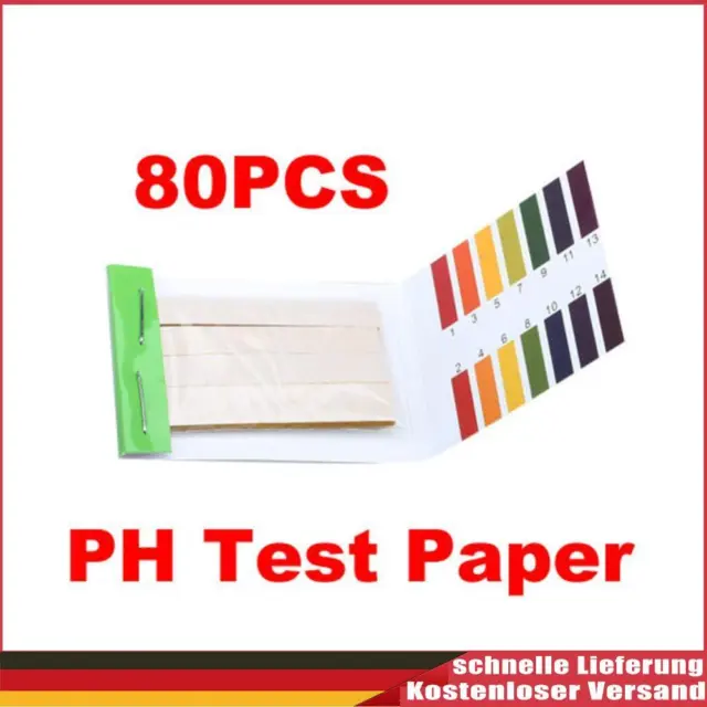 80 tiras medidores de pH papel indicador valor pH 1-14 litmus kit de papel de prueba
