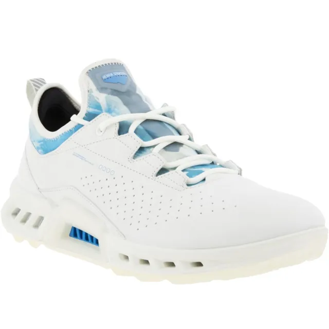 Zapatillas de golf ECCO para hombre Biom C4 GORE-TEX con cordones de cuero - blancas