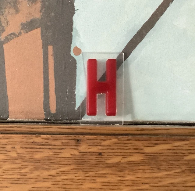 Vintage Marquee Sign Graphic Art Decor 4” ACRYLIC Raised RED LETTER “H”