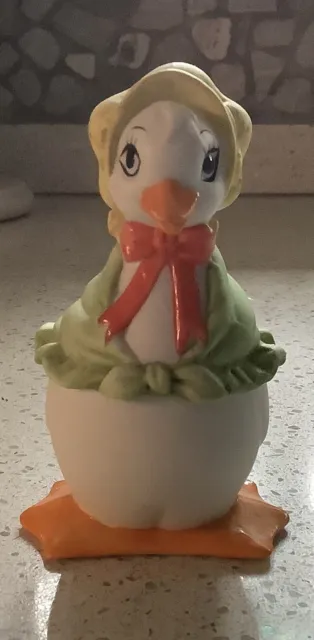 Vintage LEFTON Porcelain Mother Goose Figurine W/ Lid