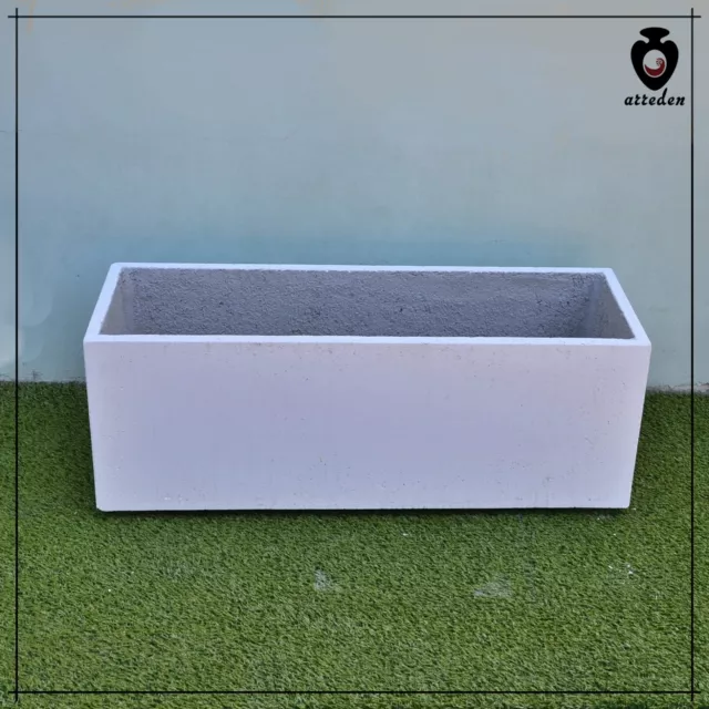 Vaso fioriera in cemento bianco rettangolare cm 100 per esterni giardino h 38