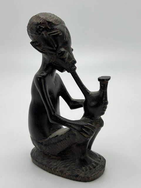 MAKONDE Tribe TANZANIA Hand Carved Ebony Nat Wood AFRICAN ART STATUEs Lot Of 2 2