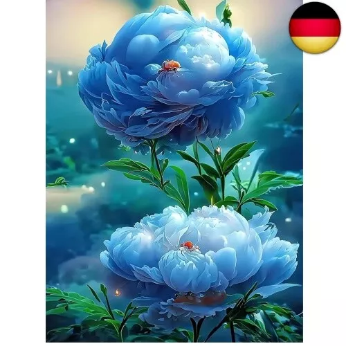 YWKJDDM 5D Diamand Painting, Diamond Painting Erwachsene, DIY Blaue Blumen