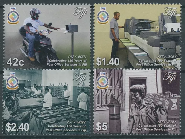 Fiji 2021 MMH Postal Services Stamps Post Office 150 Years Motorcycles 4v Set