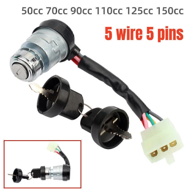 5 Pins Ignition Keys Switch Lock Set For 4 Stroke Engine Motorcycle Go Kart US