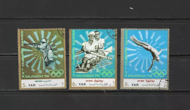 Yemen , Arab Republic , 1972 Olympics , Set Of 3 Stamps , Perf , Cto