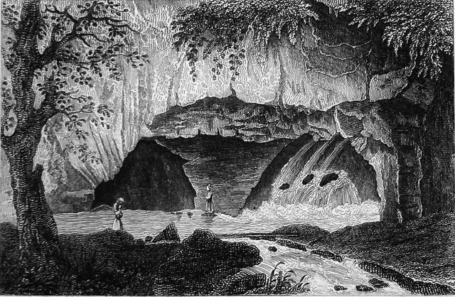 ROYAT CAVE - 19th century engraving