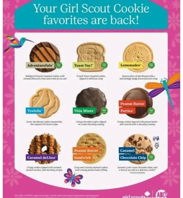 2024 GIRL SCOUT Variety Pack ABC Cookies MUST Order 4 or More Boxes ...