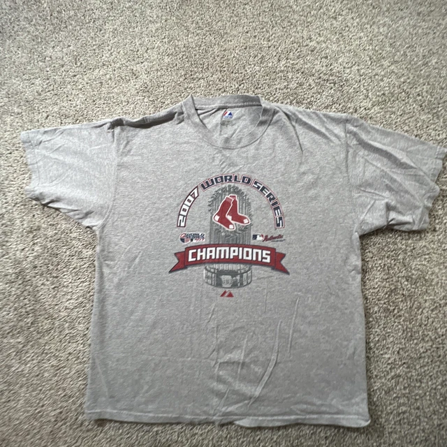 Boston Red Sox T Shirt Men XL Adult Gray MLB Baseball 2007 World Series Champs