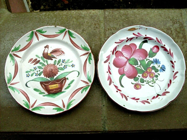 2 Assiettes Faience De Lest Ancienne St Clement Luneville Les Islettes