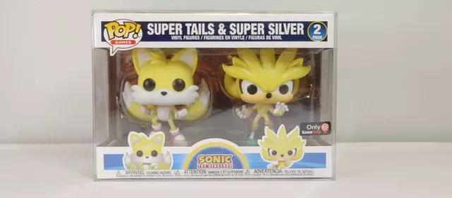 Sonic Funko Pop! Super Tails and Super Silver (No Shared Sticker) *DAMAGED  BOX*