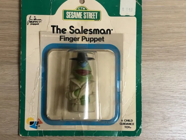 Vintage Sesame Street Muppets Rare Lefty the Salesman Finger Puppet In Package