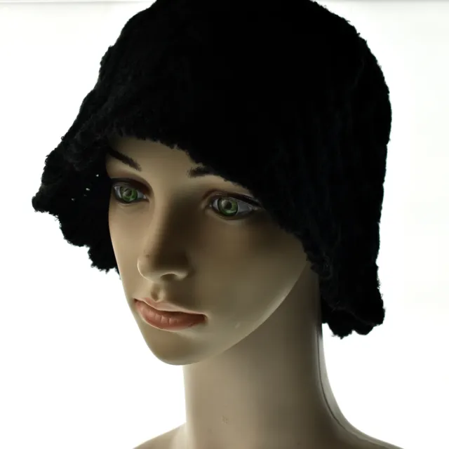 Sombrero de pescador para mujer Patrón de tejido cálido de invierno sólido