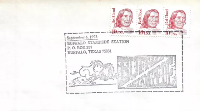 Us Special Event Cancel Cover Buffalo Stampede Station At Buffalo Texas 1993