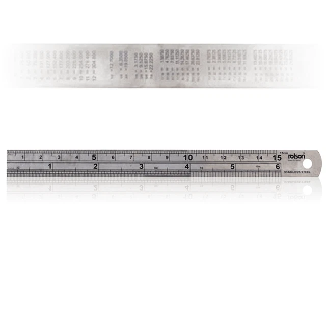 ROLSON 6& / 150mm Stainless Steel Ruler Metric & Imperial Engineers ...