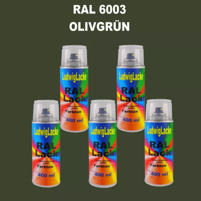 Ral 6003 Vert Olive Brillant Spray 5 X 400ml Aérosol