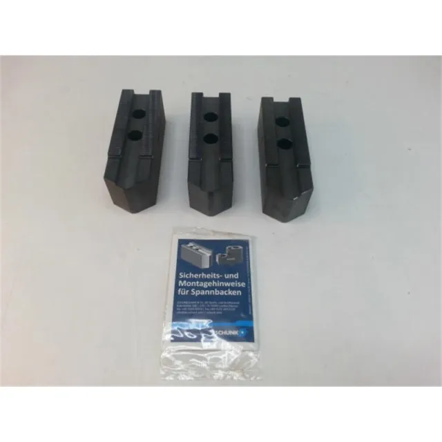 SCHUNK 0132602 Steel Soft Top Jaws, 1.5mm x 60 Degree, 16mm Groove(W) Pack of 3