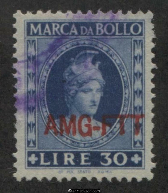 AMG Trieste Fiscal Revenue Stamp, FTT F39 used, VF