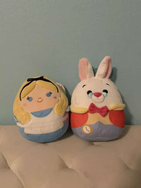 Squishmallows x Disney Alice in Wonderland & White Rabbit Plush Set 6.5" NWT