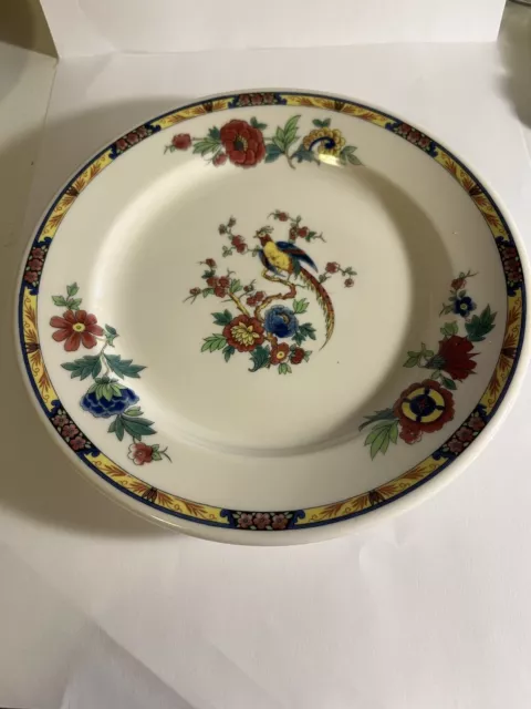 Syracuse China-Old Ivory Restaurant Ware Peacock Bird/Floral 7 1/4" Plate