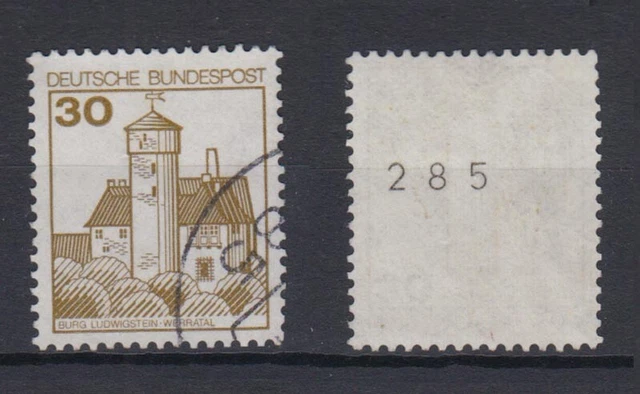 Bund 914 I RM mit gerade Nummer Burgen + Schlösser 30 Pf gestempelt