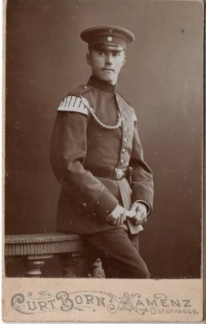 Kamenz Portrait Soldat Regiment 178 Schützenschnur Schwalbennester CDV Sachsen