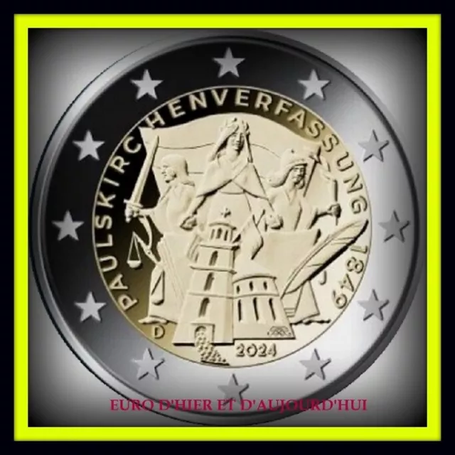 2 EURO ALLEMAGNE 2024 175 ans de la Constitution l’église Saint Paul