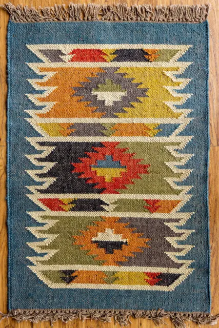 Kilim Rug Natural Handwoven Wool Jute Rug Vintage Rug Teraditional Kilim Carpet