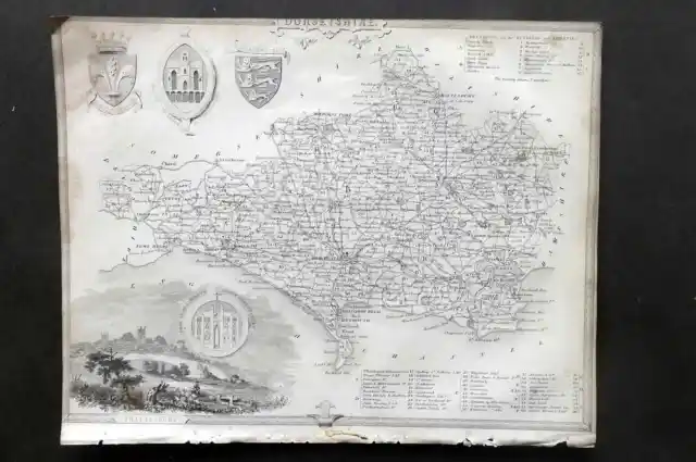 Thomas Moule C1835 Antique Map. Dorsetshire