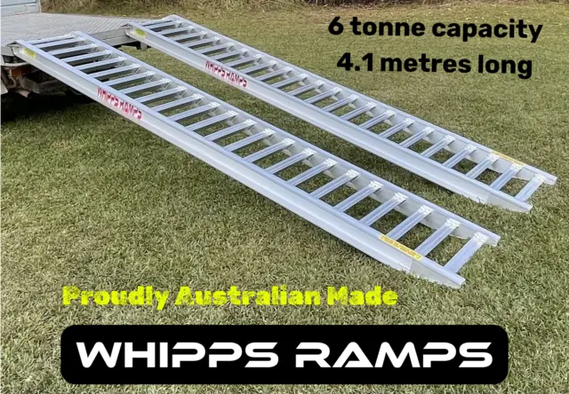 6 Tonne Capacity Excavator Machinery Ramps 4.1 Metres long x 450mm Track Width