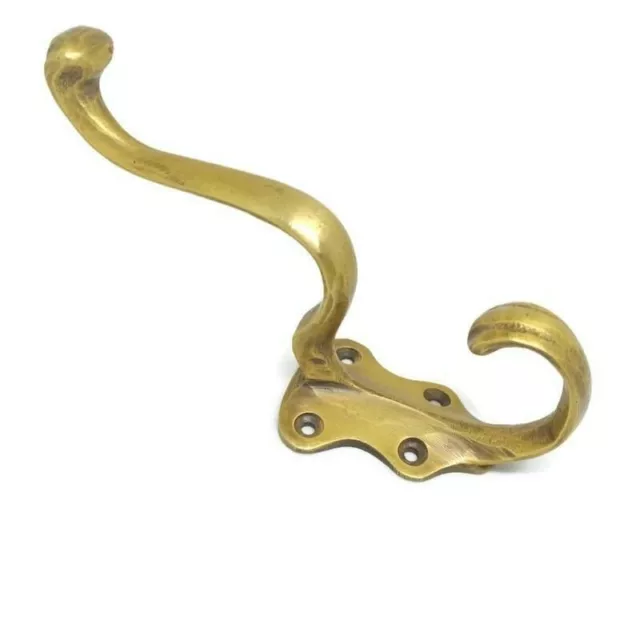 COAT HOOKS door heavy solid brass furniture antiques watson 249 old style 5 " B